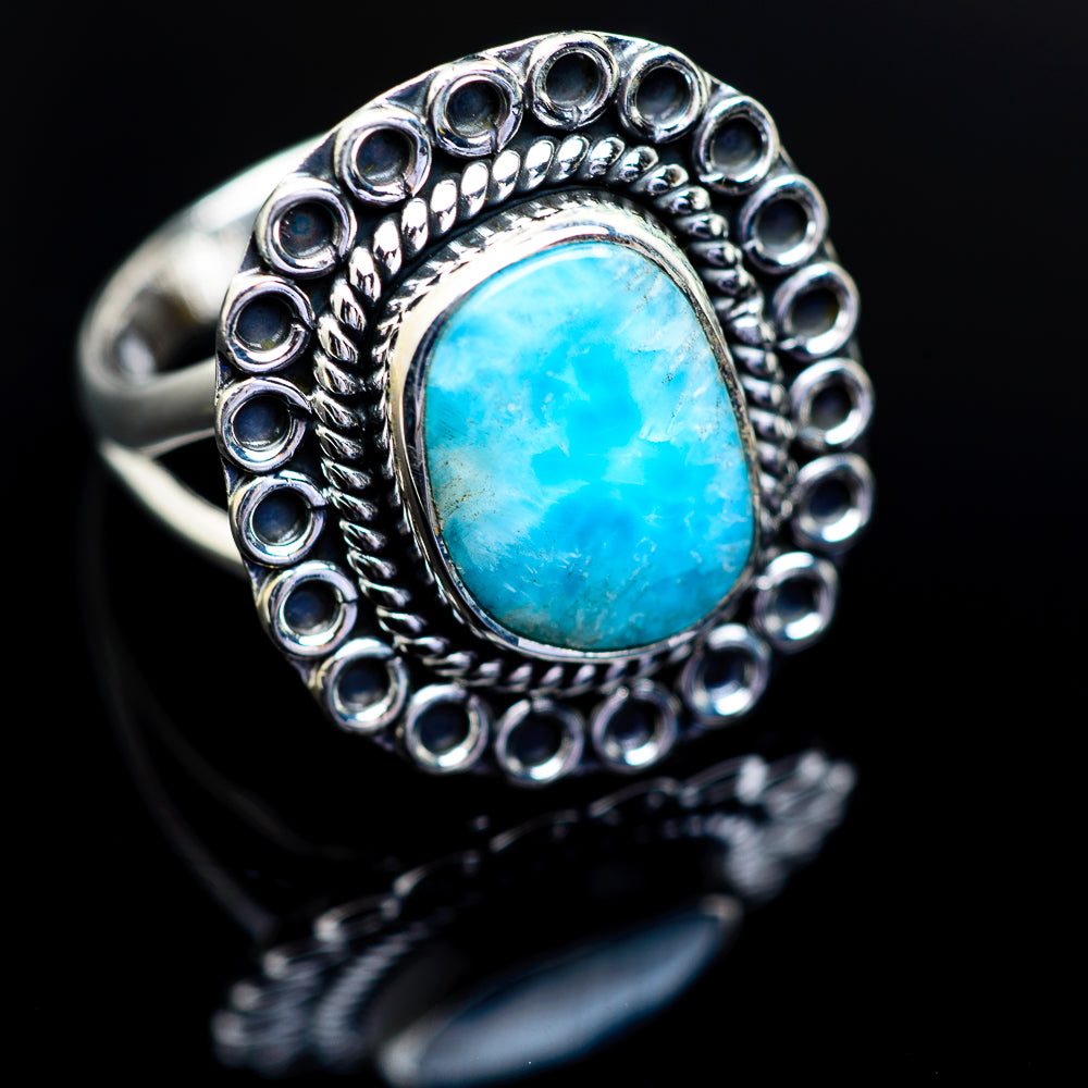 Larimar Rings handcrafted by Anasilvercos - RING980627