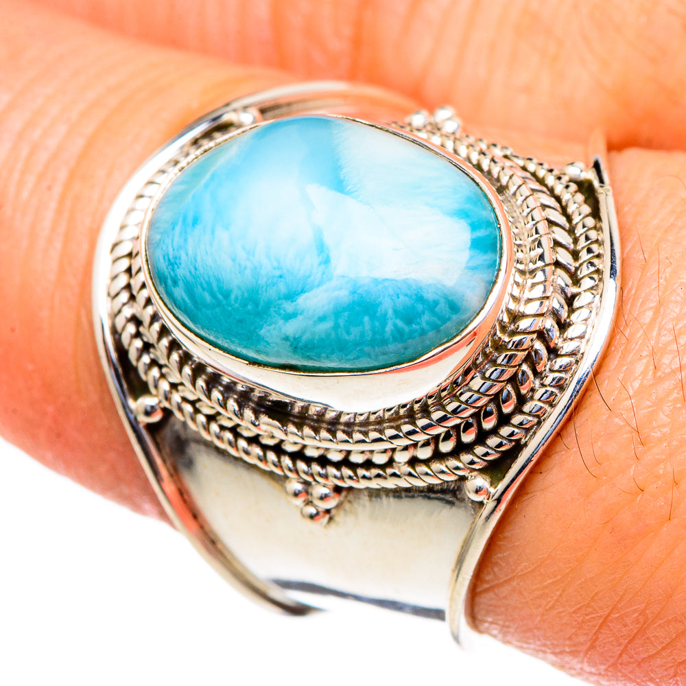 Larimar Rings handcrafted by Anasilvercos - RING98078