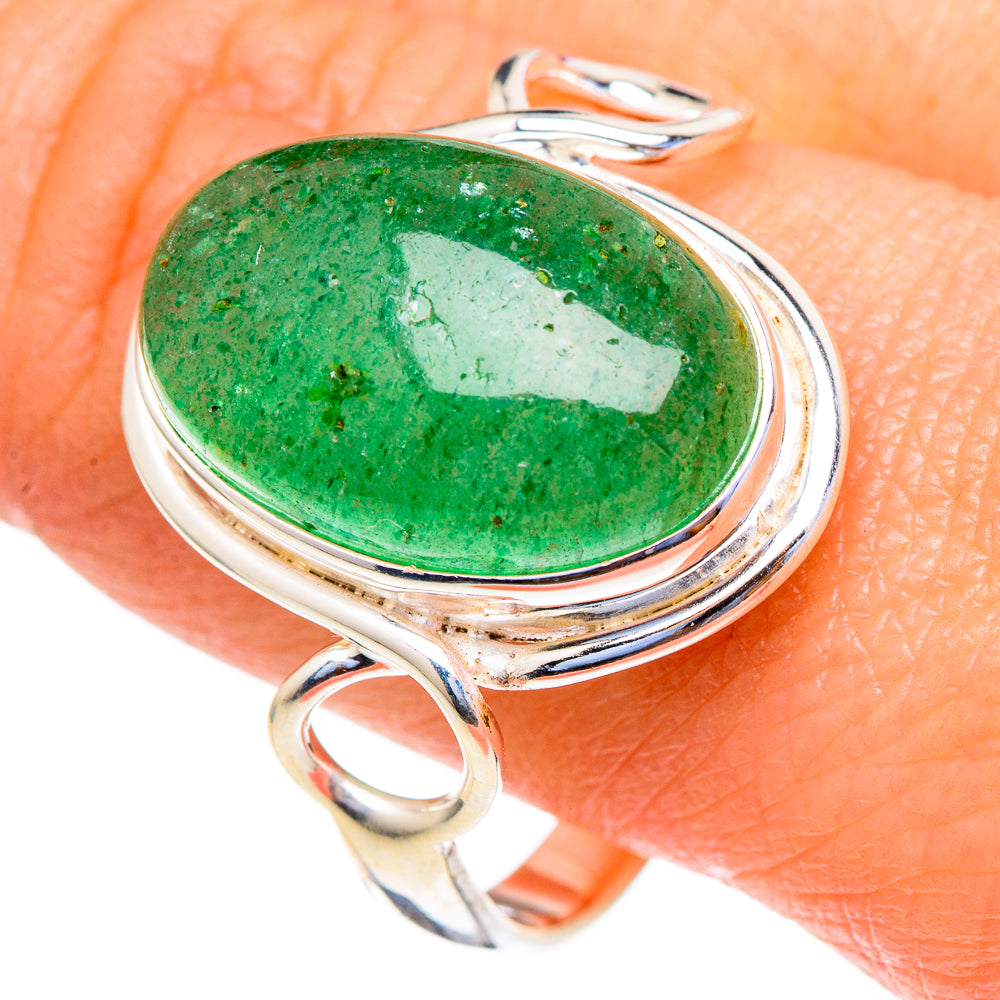 Green Aventurine Rings handcrafted by Anasilvercos - RING98081