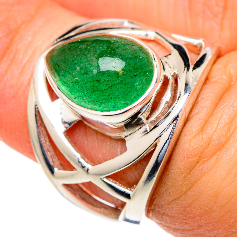 Green Aventurine Rings handcrafted by Anasilvercos - RING98084