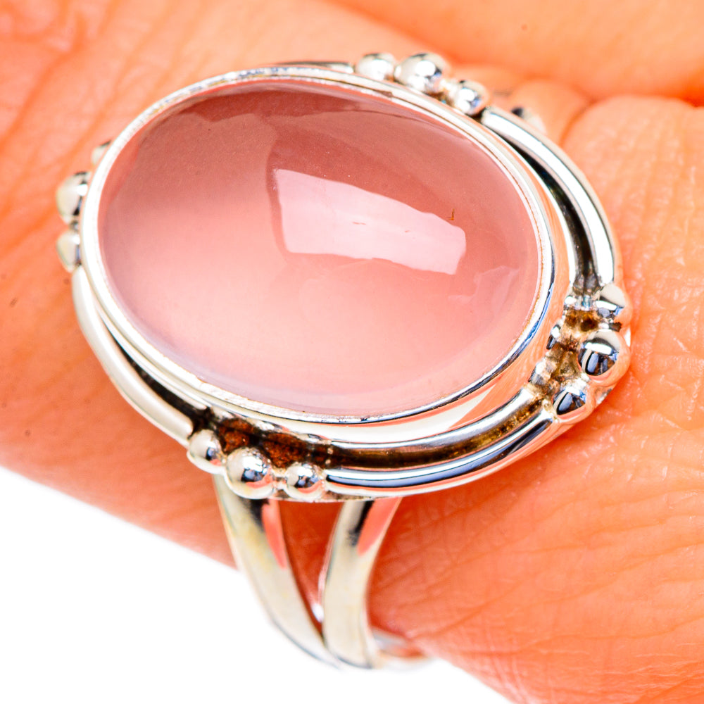 Rose Quartz Rings handcrafted by Anasilvercos - RING98089