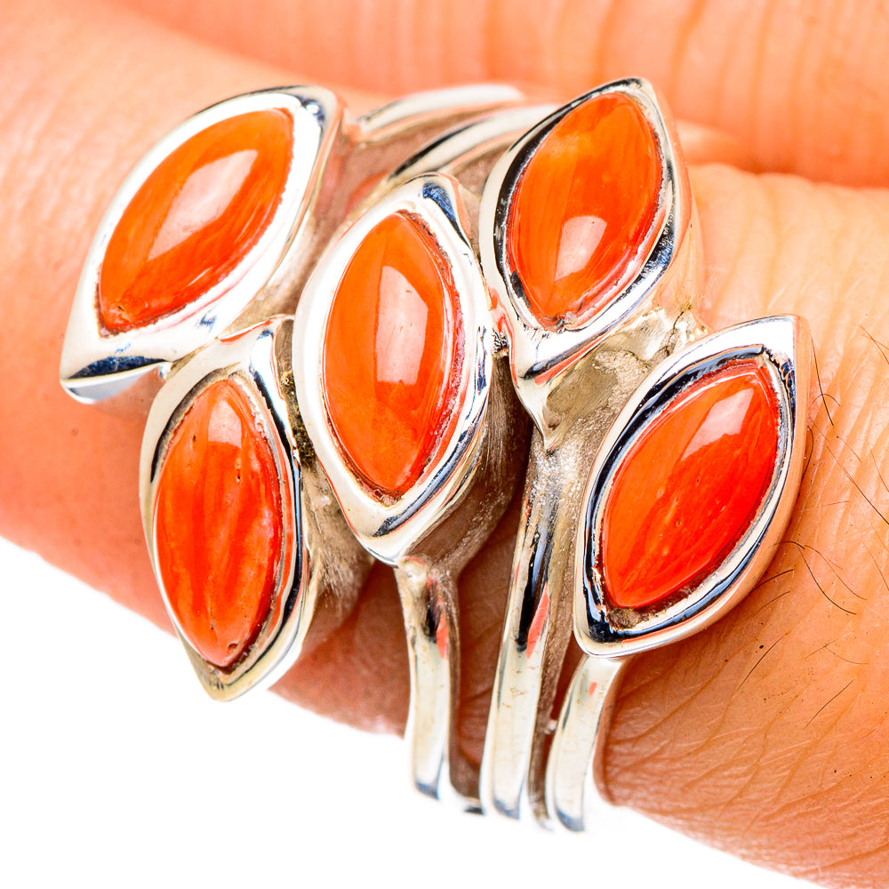 Mediterranean Red Coral Rings handcrafted by Anasilvercos - RING98092