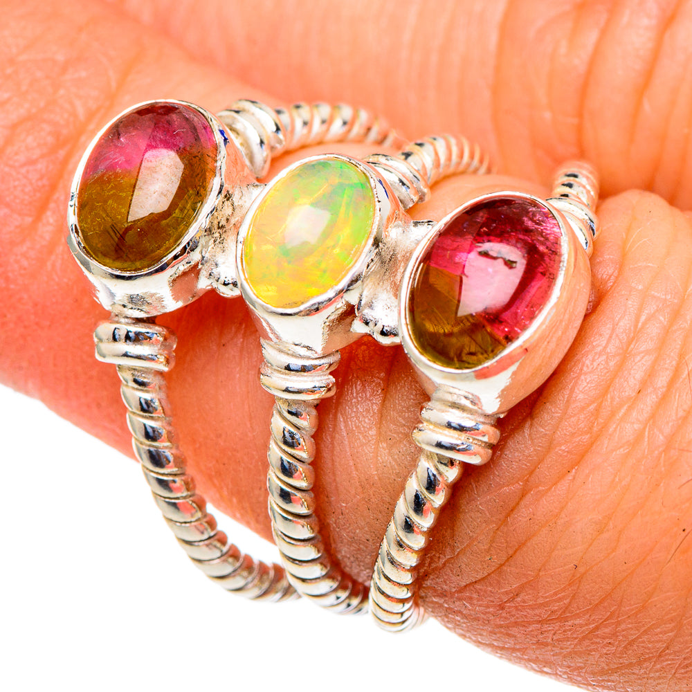 Watermelon Tourmaline Rings handcrafted by Anasilvercos - RING98105