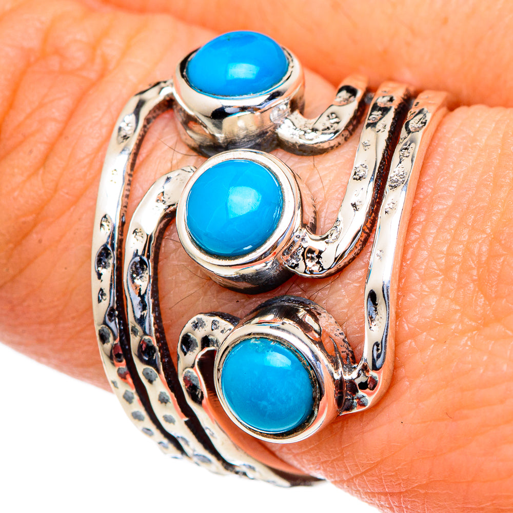 Sleeping Beauty Turquoise Rings handcrafted by Anasilvercos - RING98111