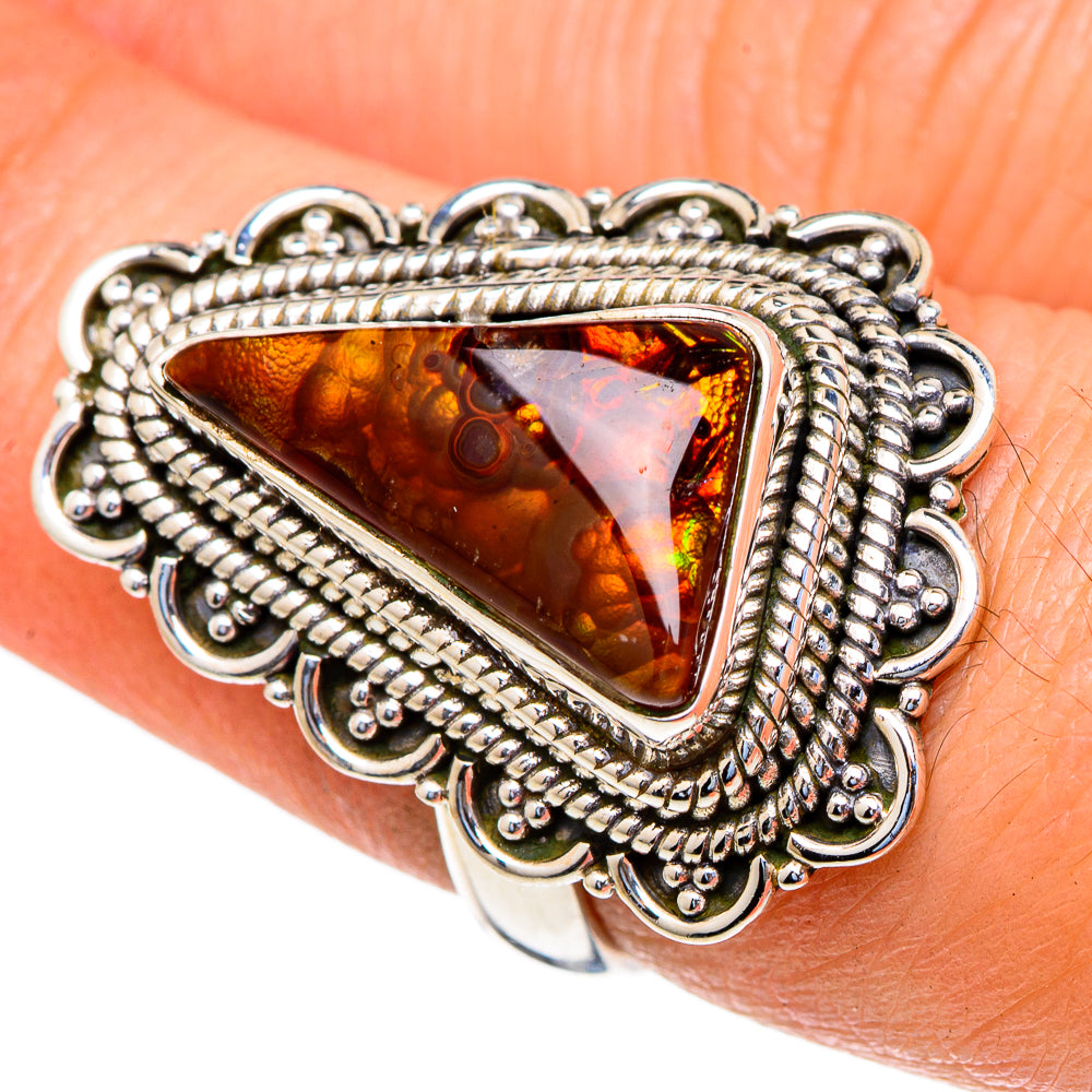 Mexican Fire Agate Rings handcrafted by Anasilvercos - RING98121
