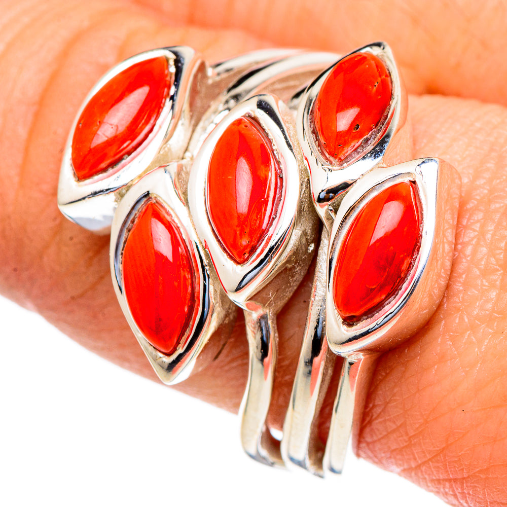 Mediterranean Red Coral Rings handcrafted by Anasilvercos - RING98127