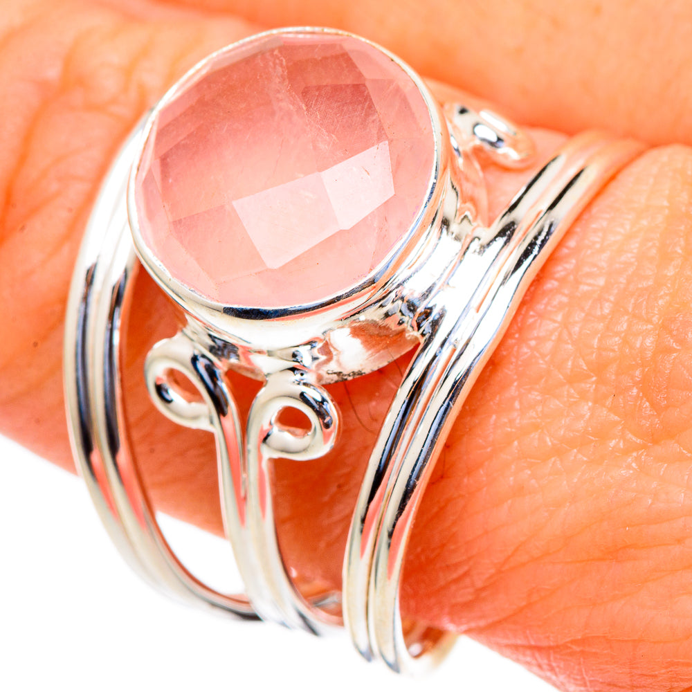 Rose Quartz Rings handcrafted by Anasilvercos - RING98158