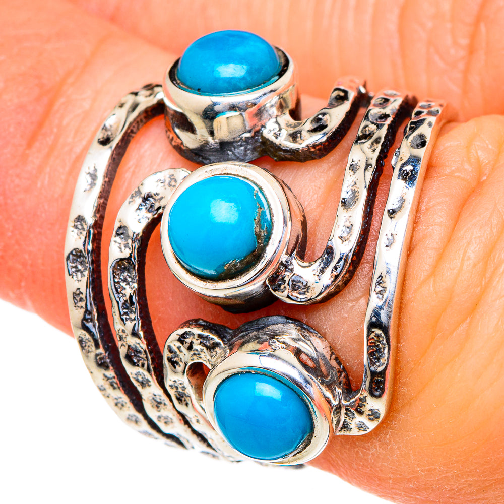 Sleeping Beauty Turquoise Rings handcrafted by Anasilvercos - RING98176
