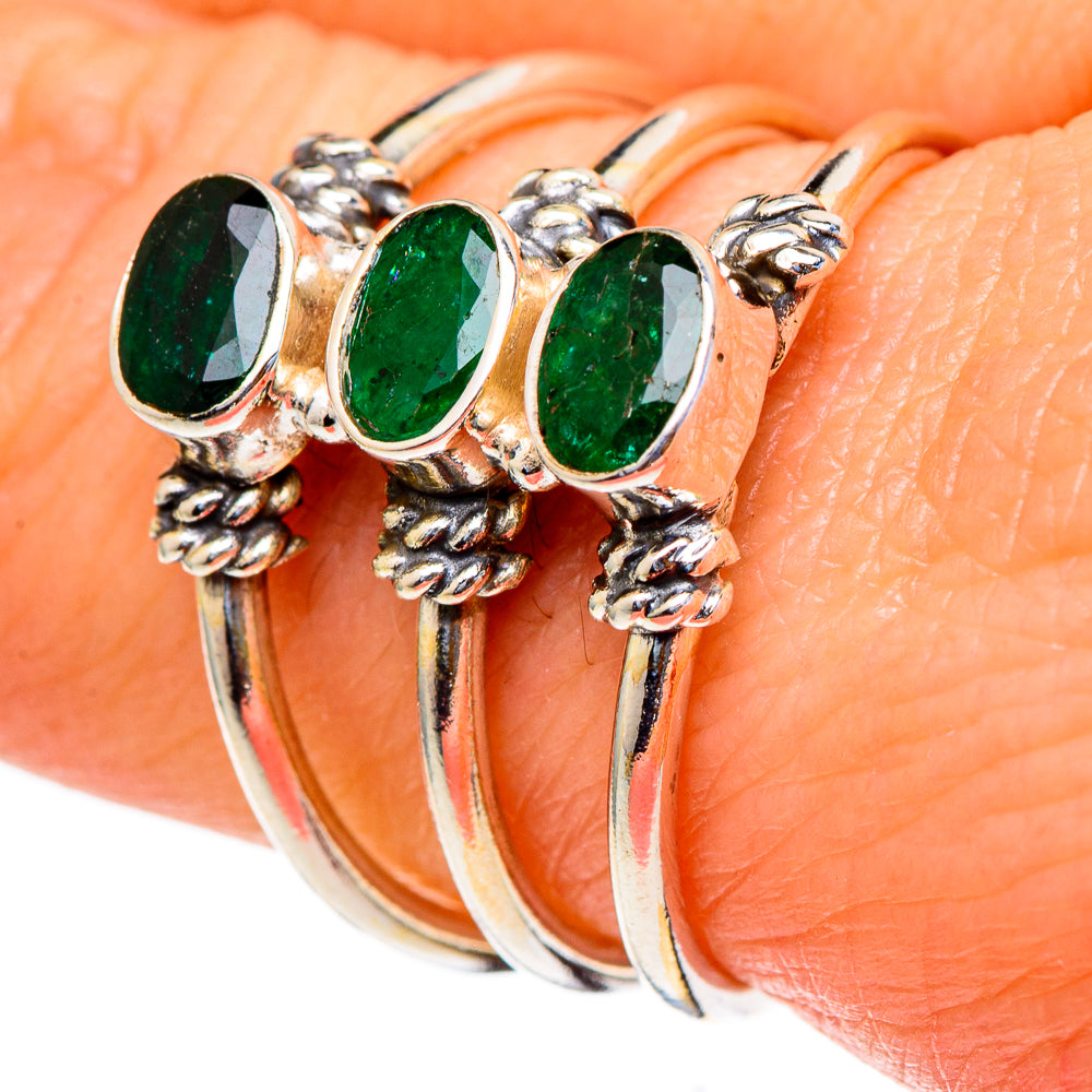 Zambian Emerald Rings handcrafted by Anasilvercos - RING98209