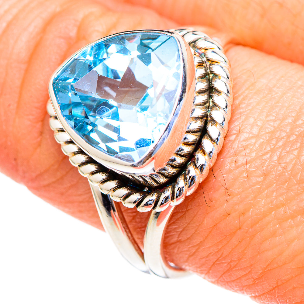 Blue Topaz Rings handcrafted by Anasilvercos - RING98236