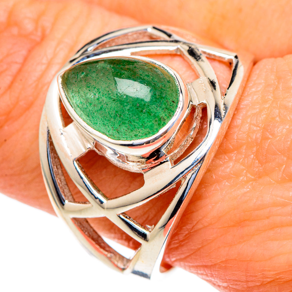 Green Aventurine Rings handcrafted by Anasilvercos - RING98239
