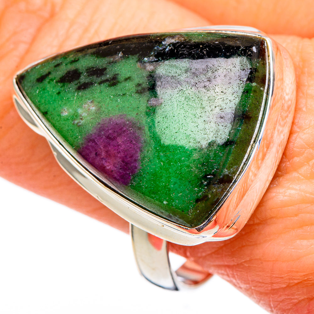 Ruby Zoisite Rings handcrafted by Anasilvercos - RING98249