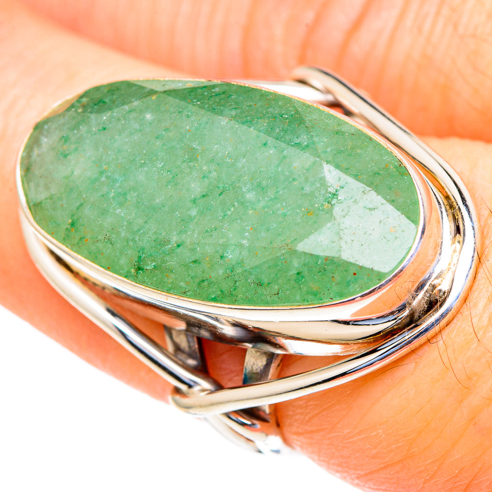Green Aventurine Rings handcrafted by Anasilvercos - RING98250