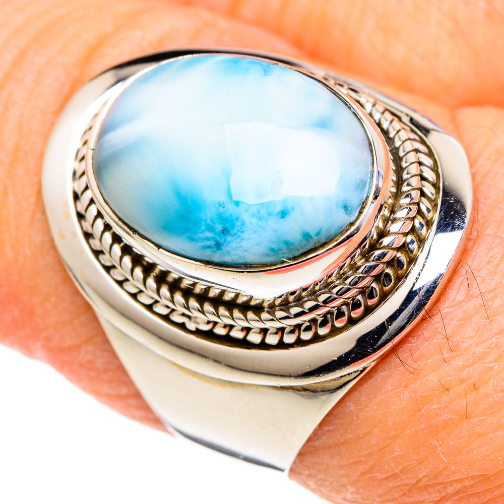Larimar Rings handcrafted by Anasilvercos - RING98299