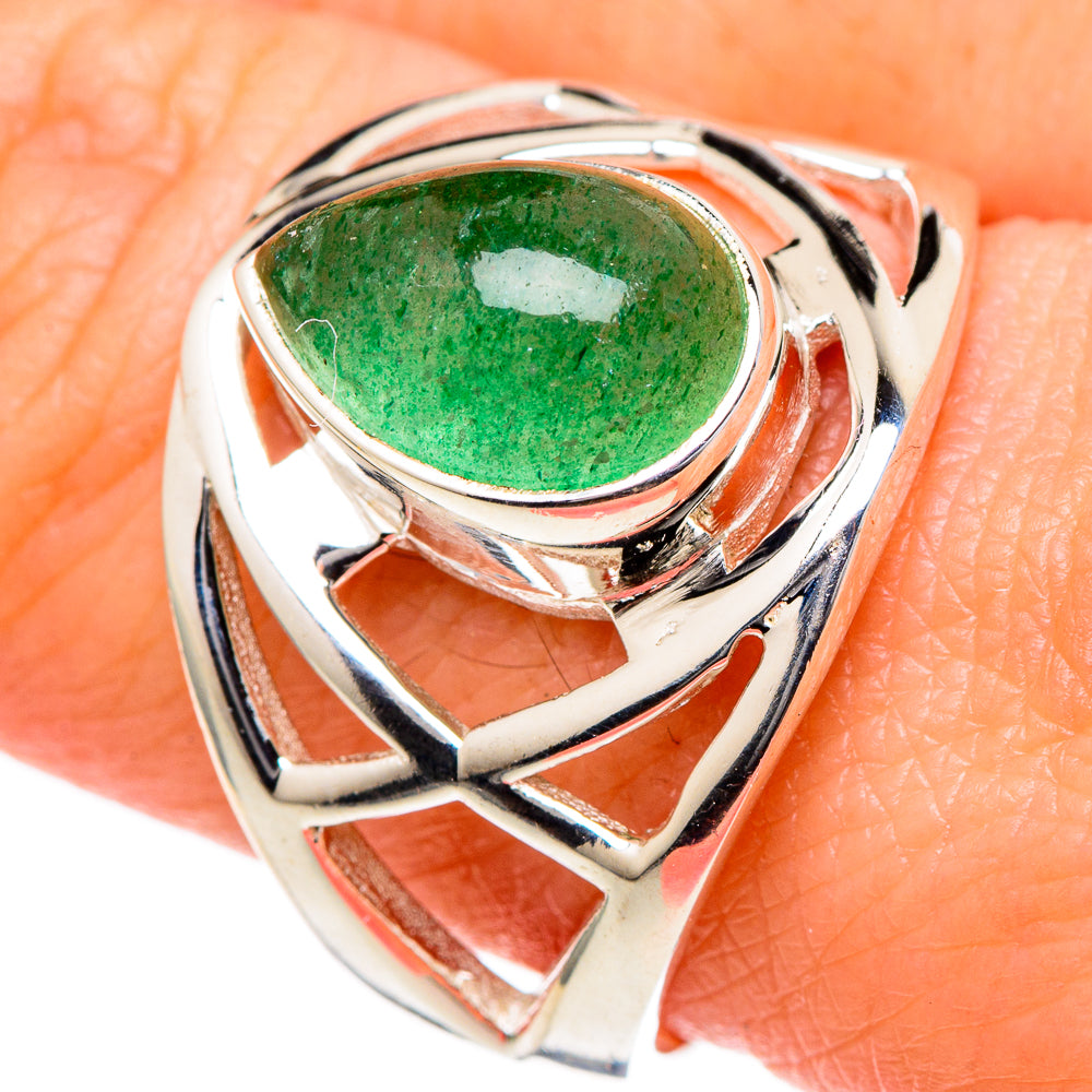 Green Aventurine Rings handcrafted by Anasilvercos - RING98306