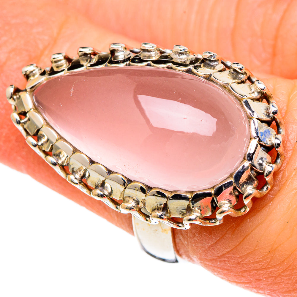 Rose Quartz Rings handcrafted by Anasilvercos - RING98313