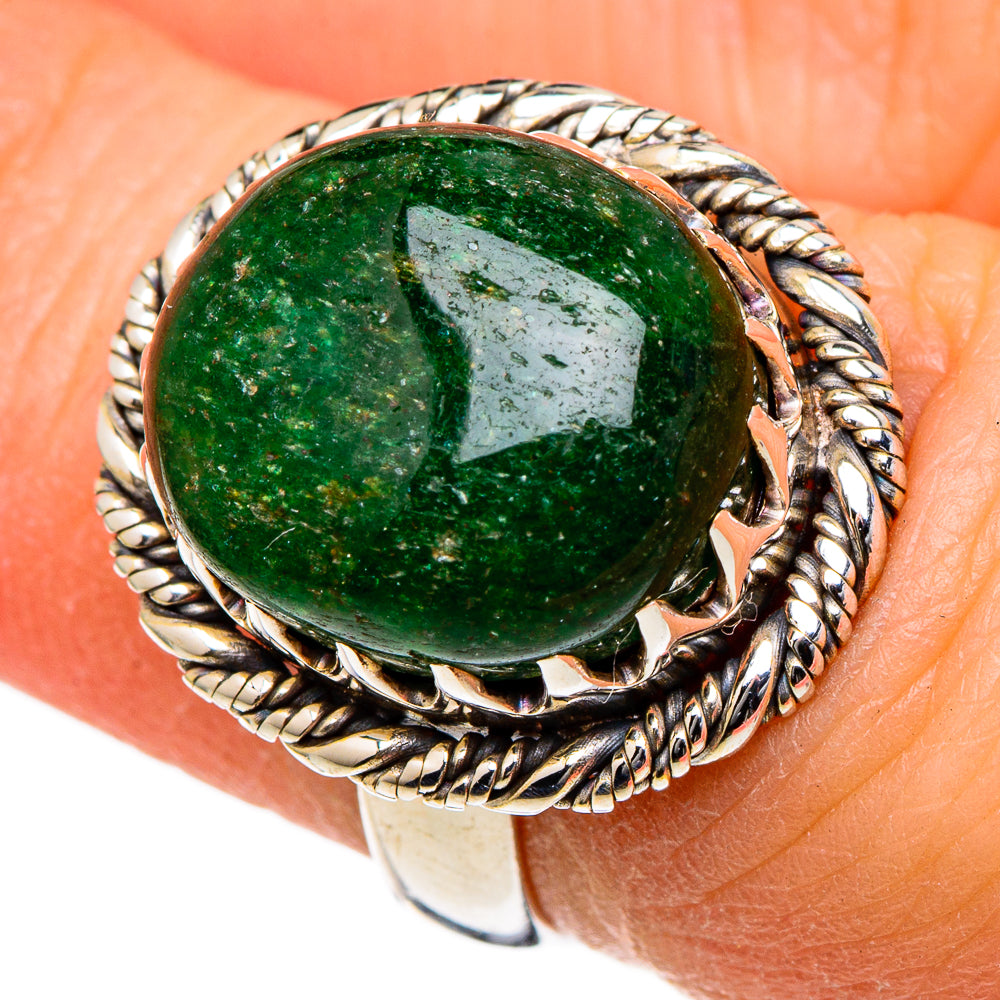 Green Aventurine Rings handcrafted by Anasilvercos - RING98345