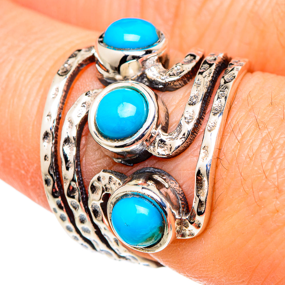 Sleeping Beauty Turquoise Rings handcrafted by Anasilvercos - RING98383