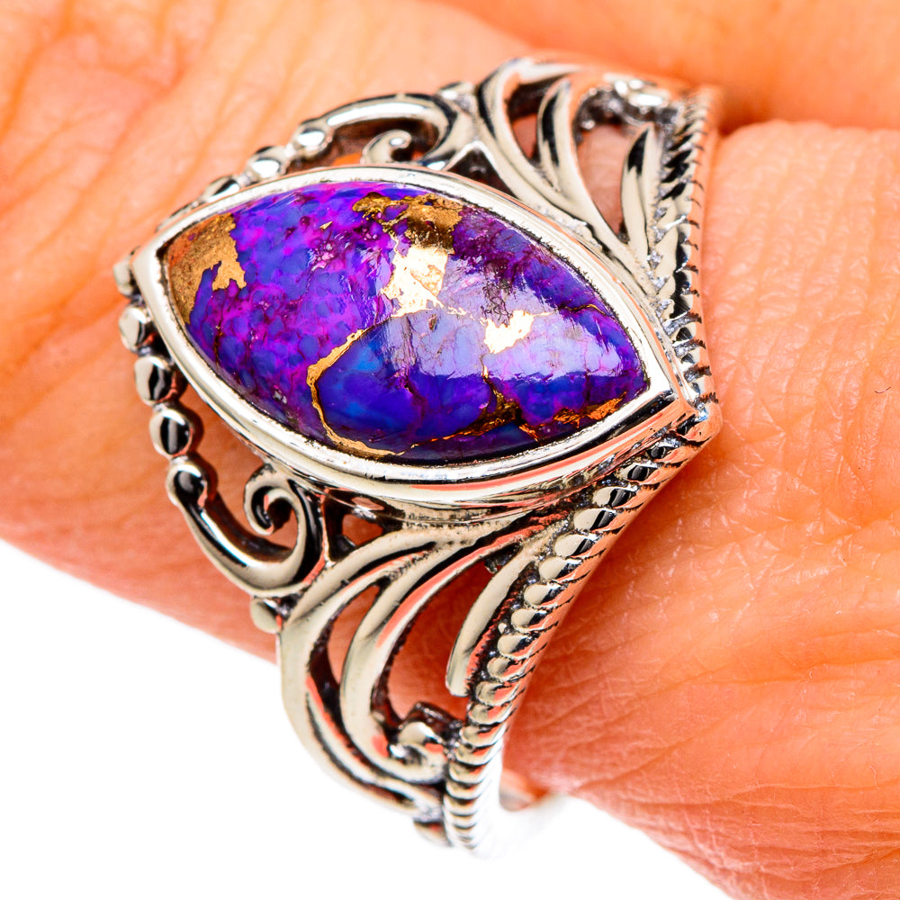 Purple Copper Composite Turquoise Rings handcrafted by Anasilvercos - RING98397