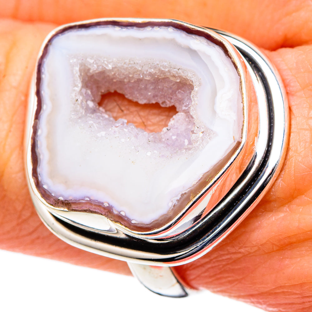 White Geode Slice Rings handcrafted by Anasilvercos - RING98409
