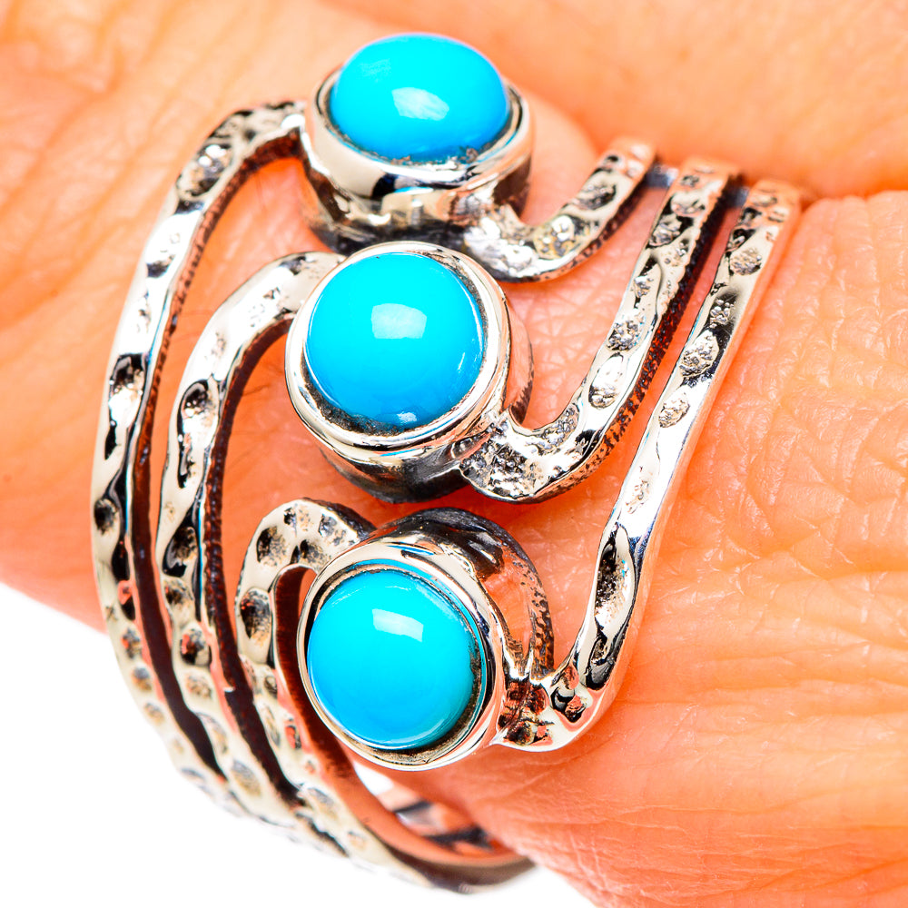 Sleeping Beauty Turquoise Rings handcrafted by Anasilvercos - RING98417