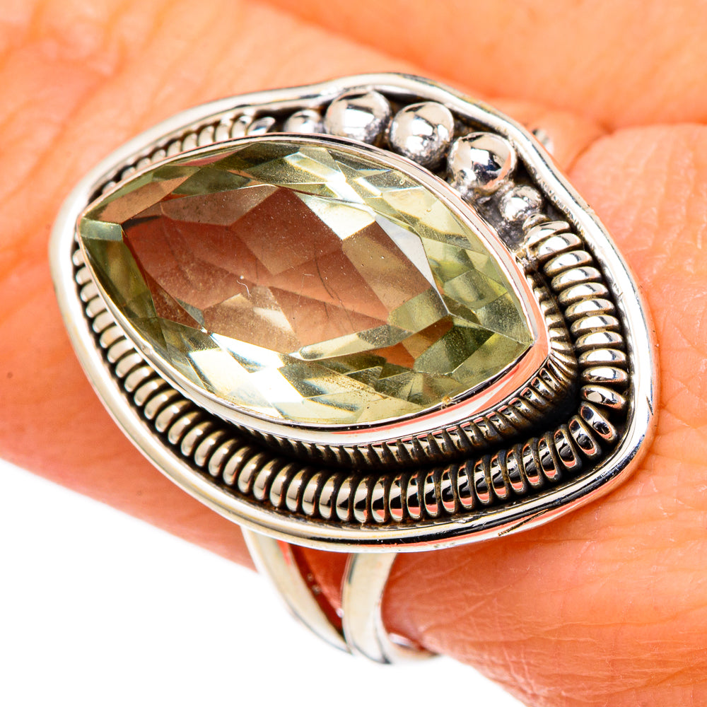 Green Amethyst Rings handcrafted by Anasilvercos - RING98423