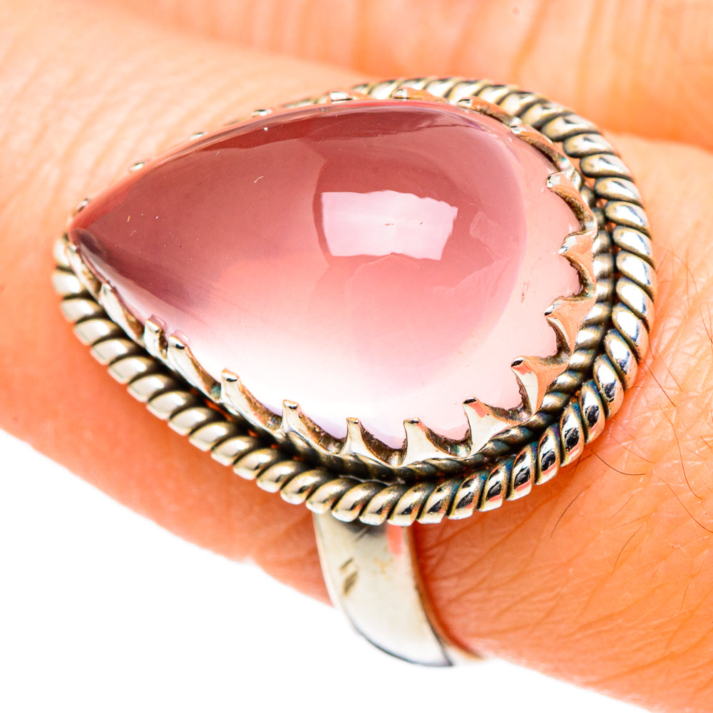 Rose Quartz Rings handcrafted by Anasilvercos - RING98430