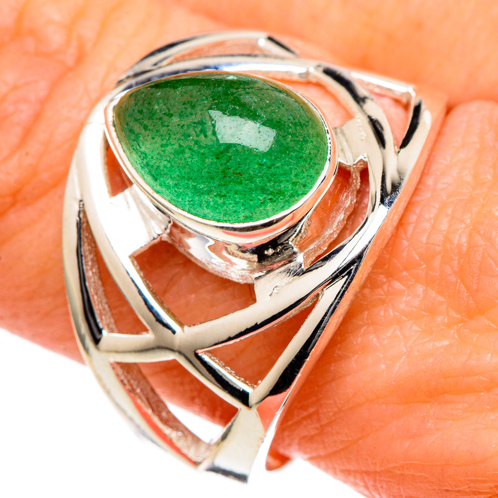 Green Aventurine Rings handcrafted by Anasilvercos - RING98457