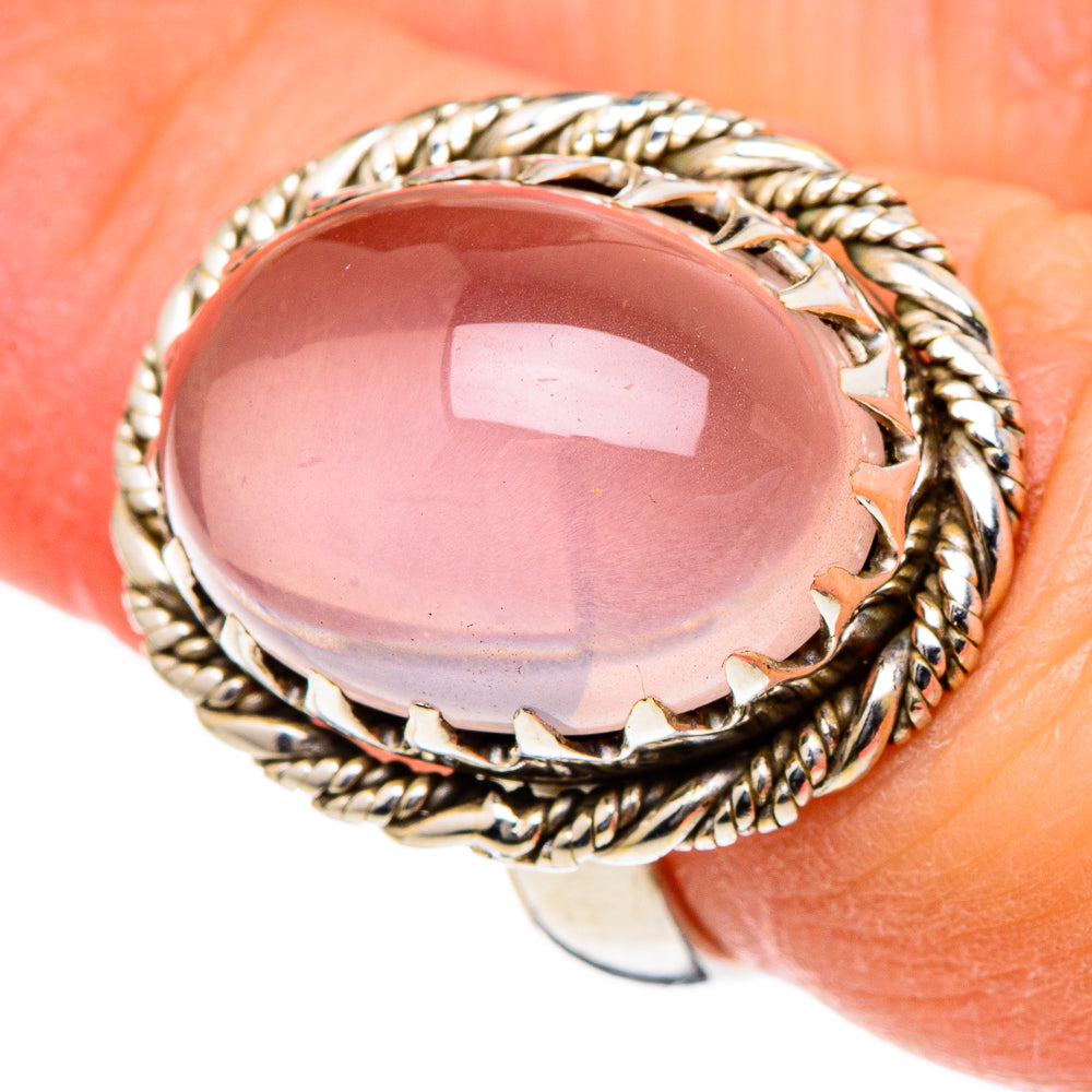 Rose Quartz Rings handcrafted by Anasilvercos - RING98494