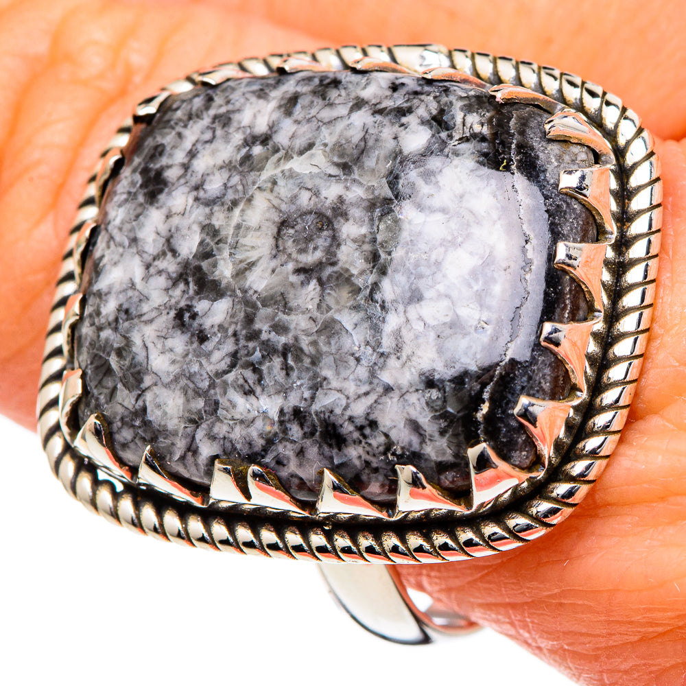Moroccan Goniatite Fossil Rings handcrafted by Anasilvercos - RING98510