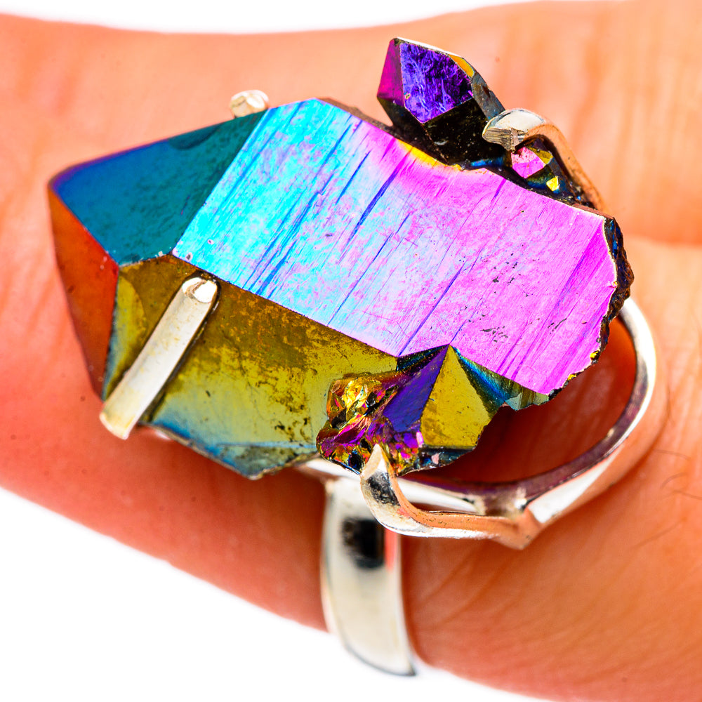 Titanium Sunshine Druzy Rings handcrafted by Anasilvercos - RING98514