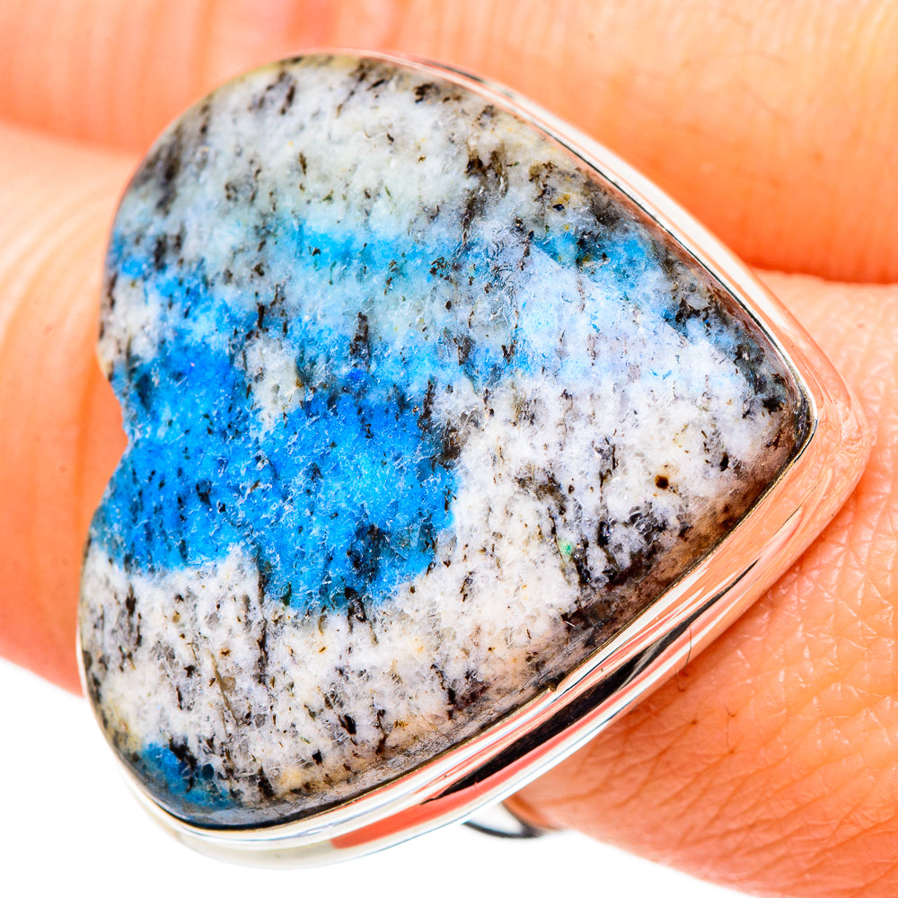 K2 Blue Azurite Rings handcrafted by Anasilvercos - RING98525