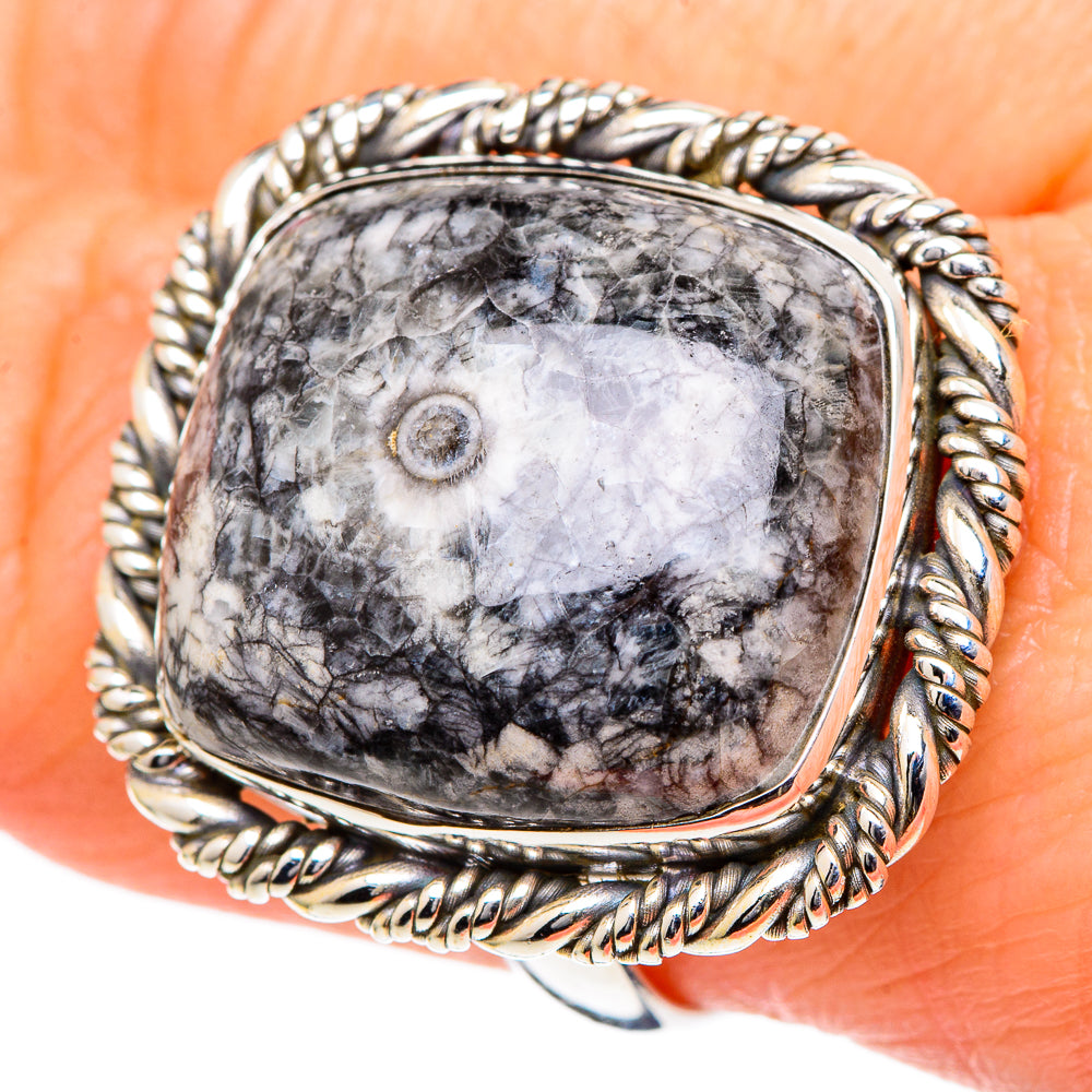 Moroccan Goniatite Fossil Rings handcrafted by Anasilvercos - RING98553