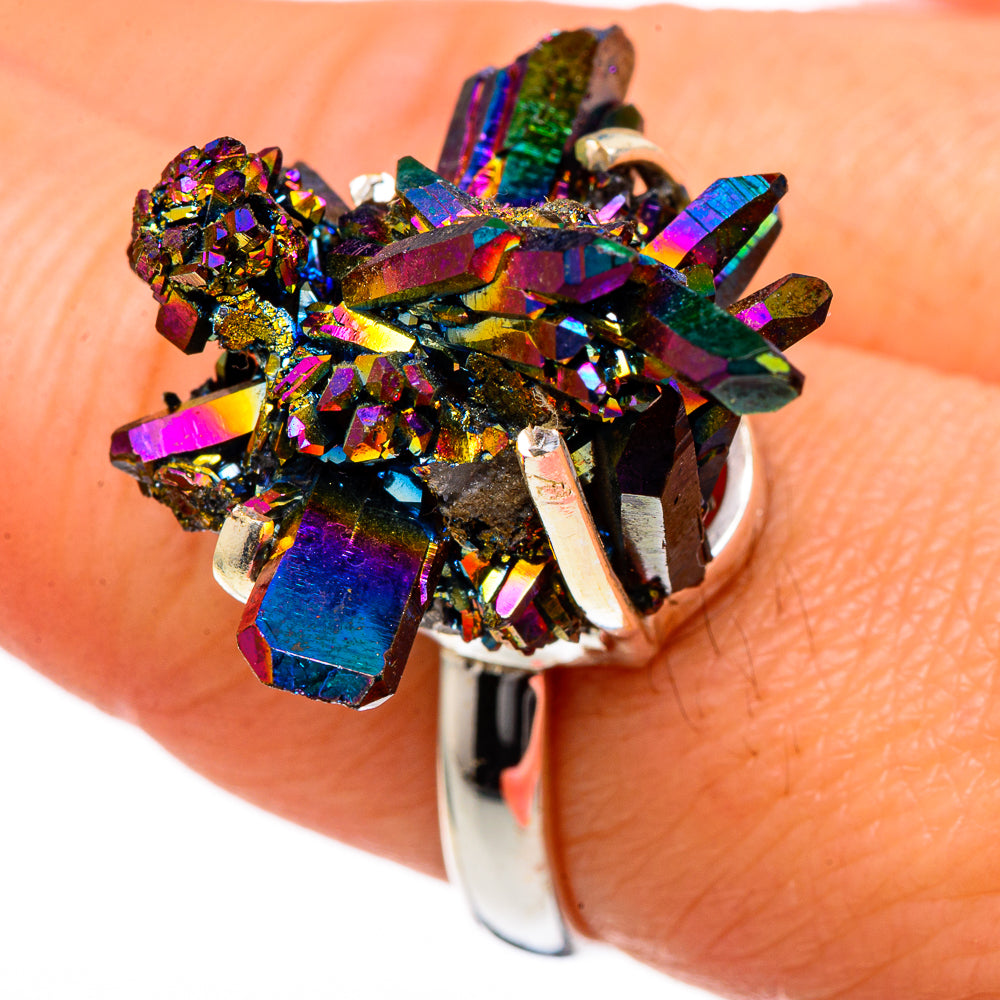 Titanium Sunshine Druzy Rings handcrafted by Anasilvercos - RING98555
