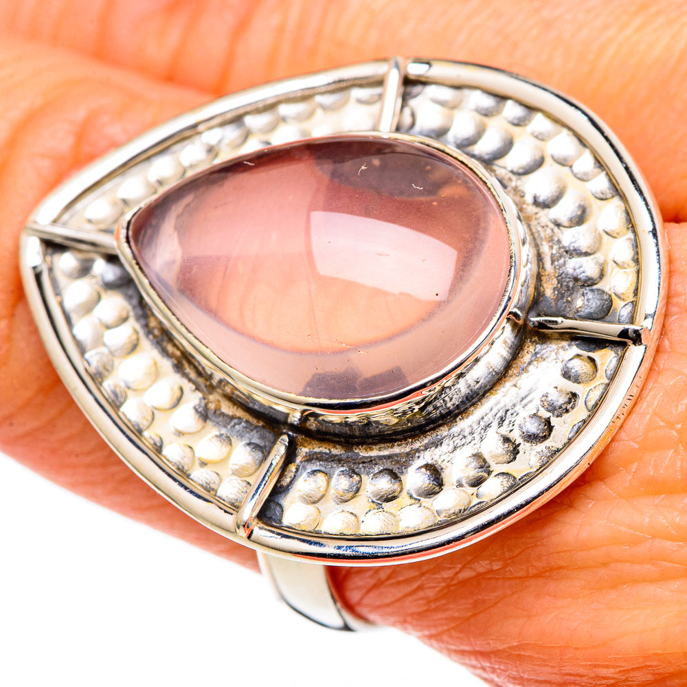 Rose Quartz Rings handcrafted by Anasilvercos - RING98590