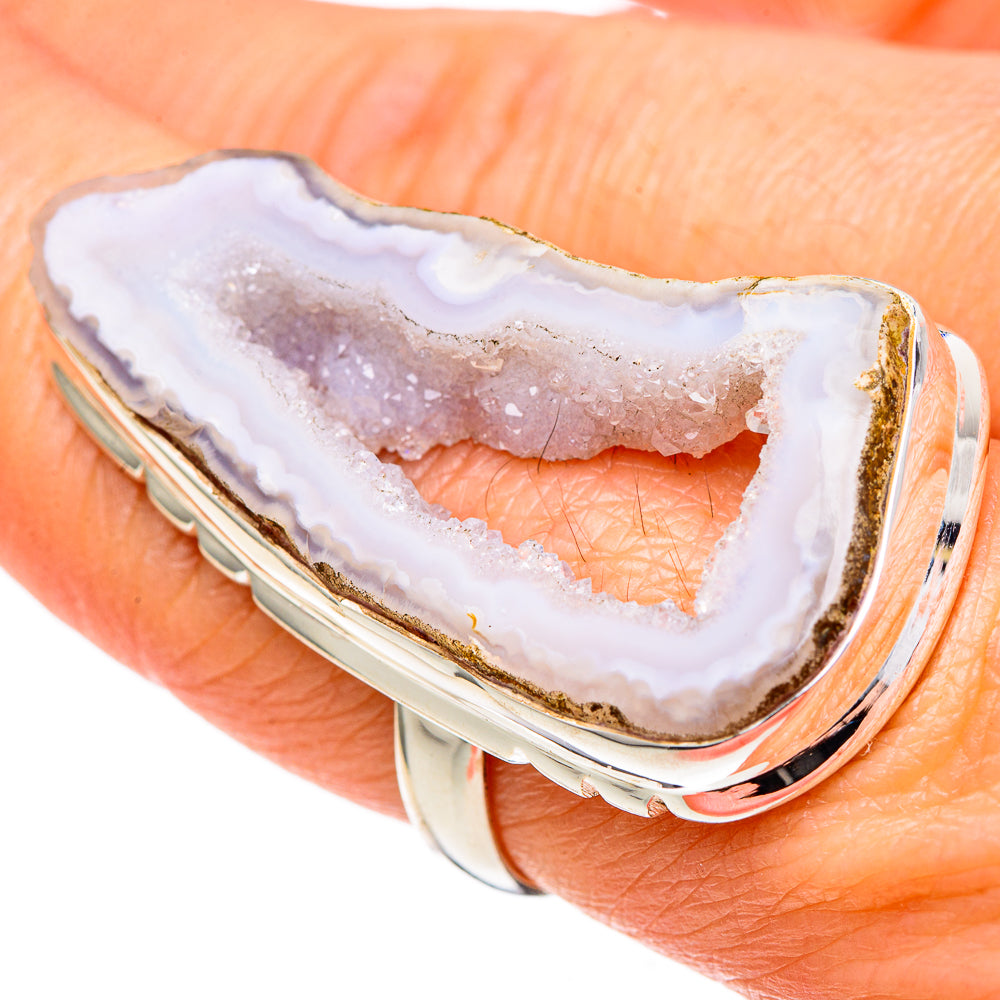 White Geode Slice Rings handcrafted by Anasilvercos - RING98597