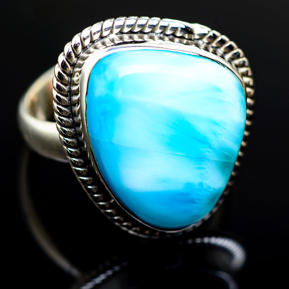 Larimar Rings handcrafted by Anasilvercos - RING986027