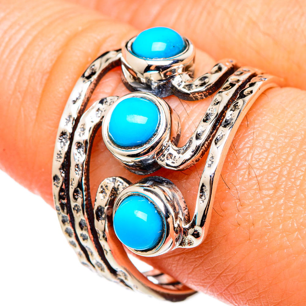Sleeping Beauty Turquoise Rings handcrafted by Anasilvercos - RING98608