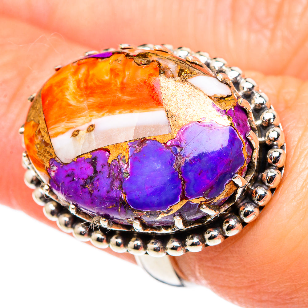 Spiny Oyster Turquoise Rings handcrafted by Anasilvercos - RING98636