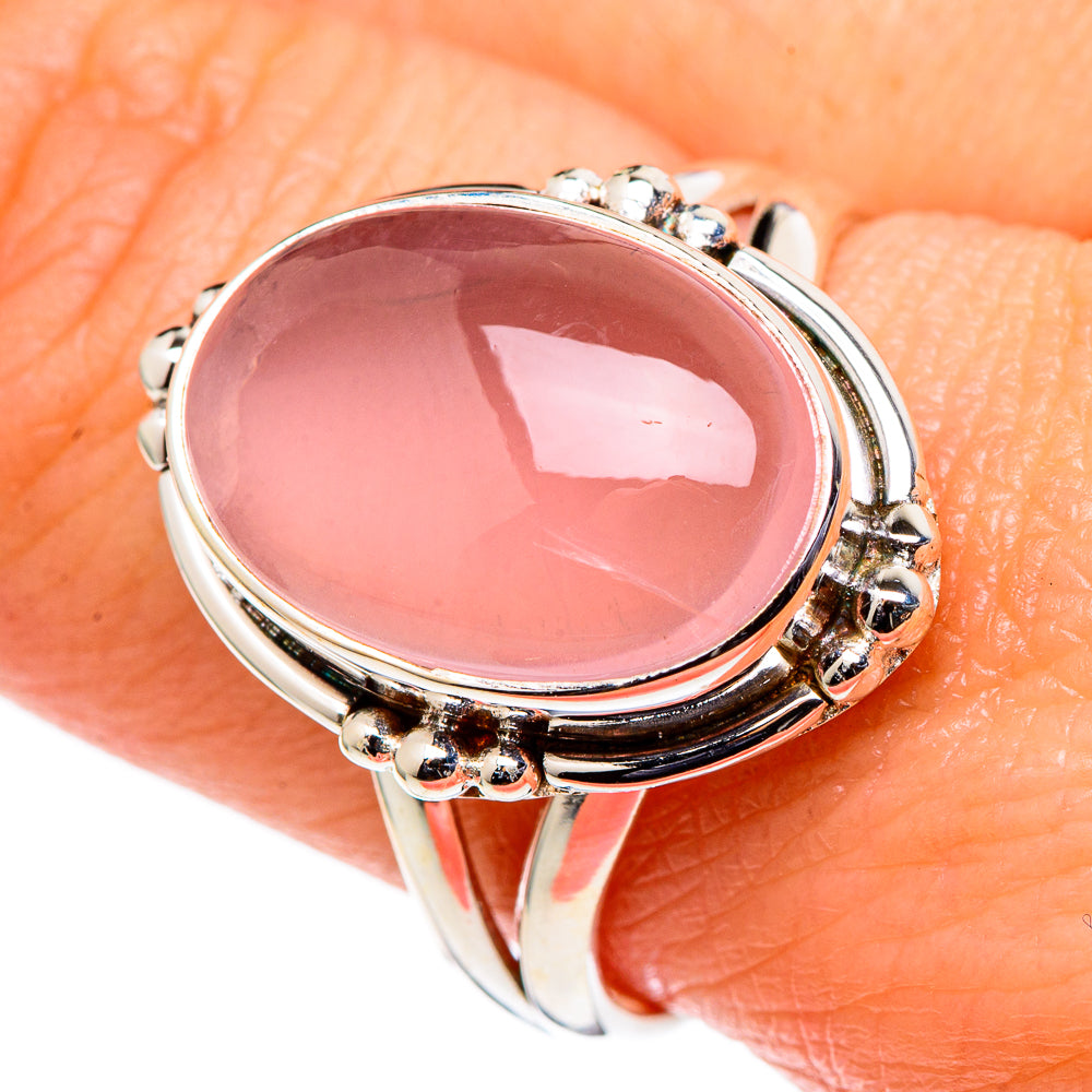 Rose Quartz Rings handcrafted by Anasilvercos - RING98661
