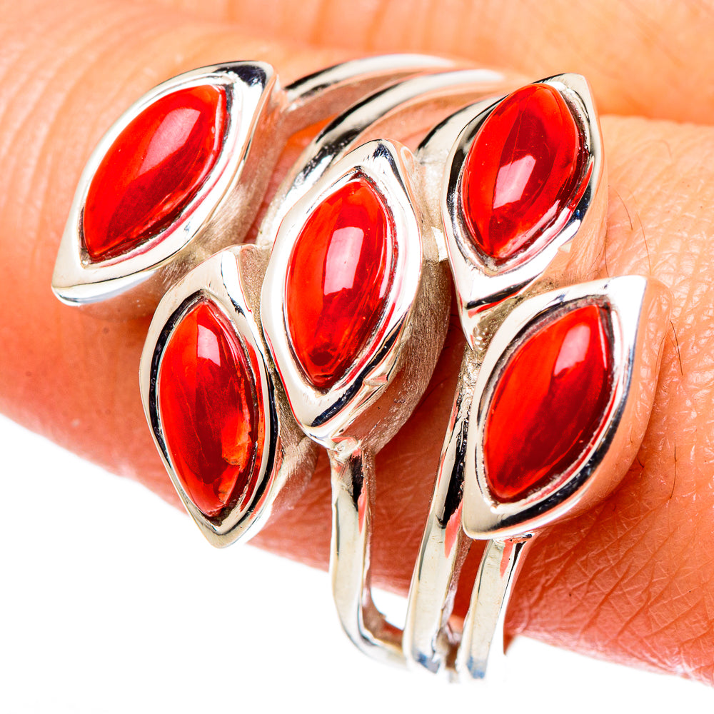 Mediterranean Red Coral Rings handcrafted by Anasilvercos - RING98663