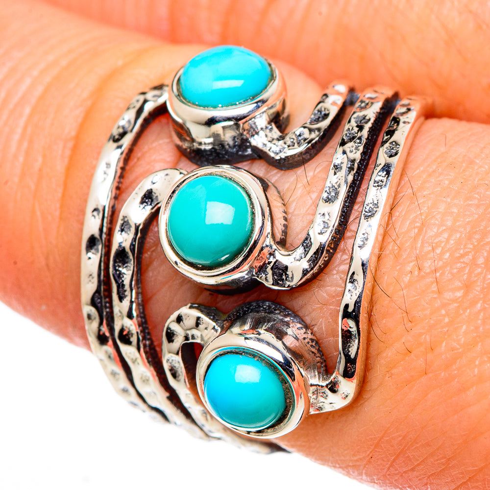 Sleeping Beauty Turquoise Rings handcrafted by Anasilvercos - RING98684