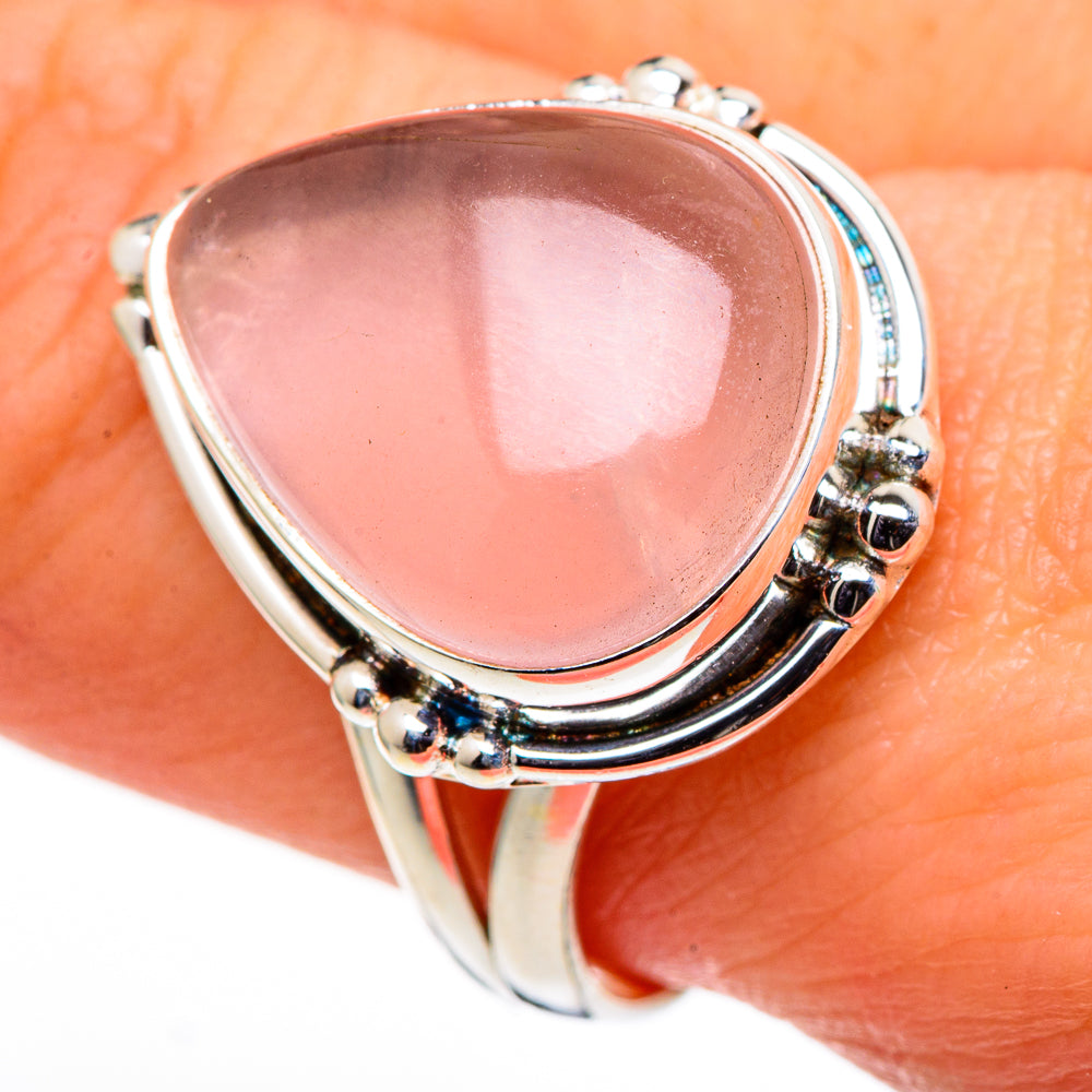 Rose Quartz Rings handcrafted by Anasilvercos - RING98740
