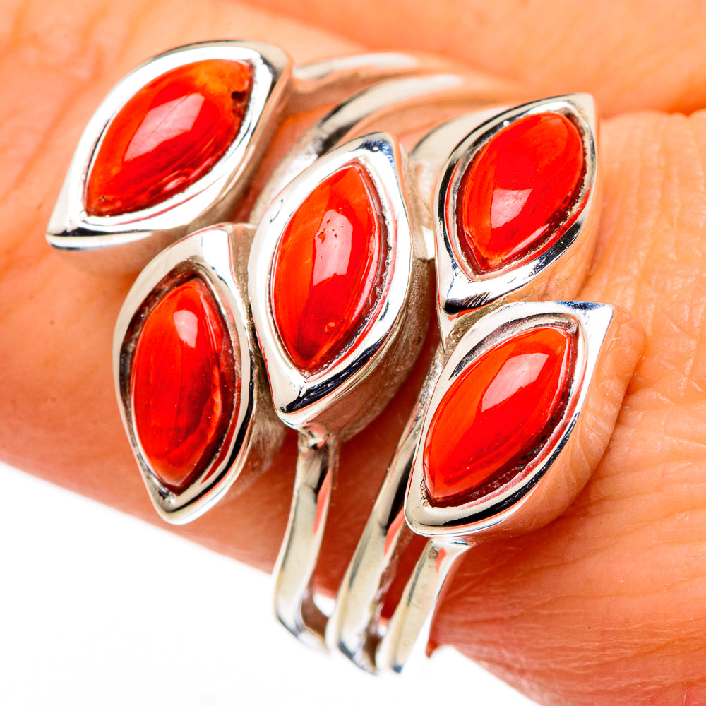 Mediterranean Red Coral Rings handcrafted by Anasilvercos - RING98743