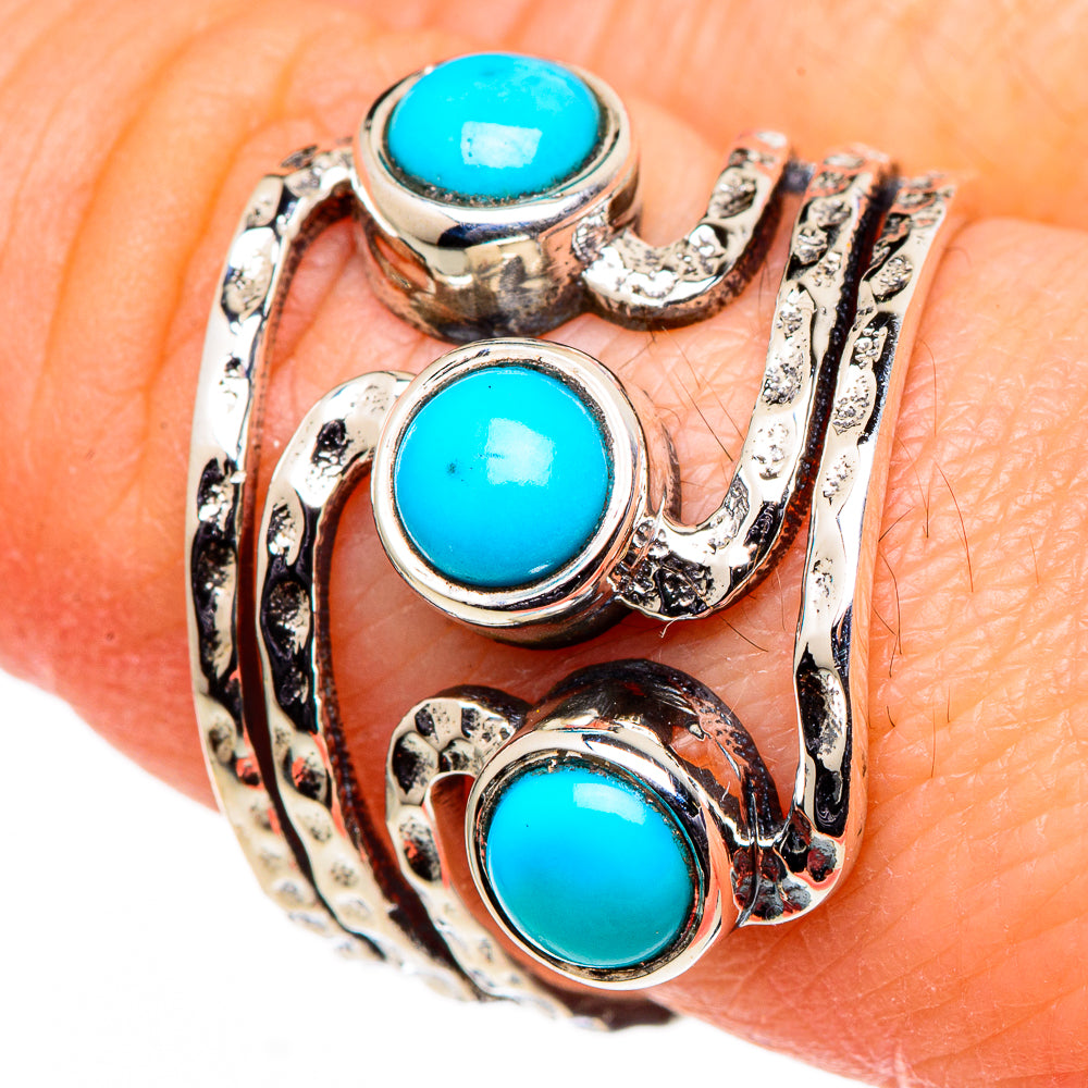 Sleeping Beauty Turquoise Rings handcrafted by Anasilvercos - RING98765