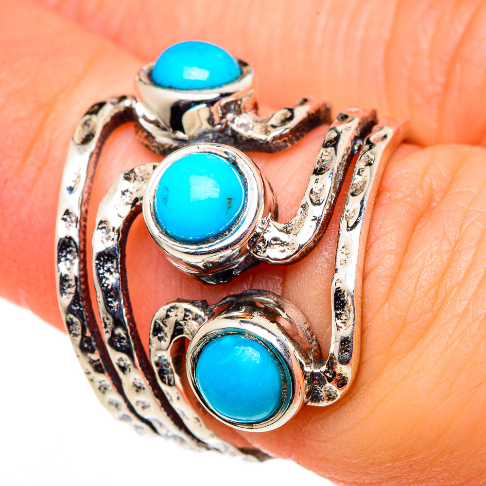 Sleeping Beauty Turquoise Rings handcrafted by Anasilvercos - RING98798