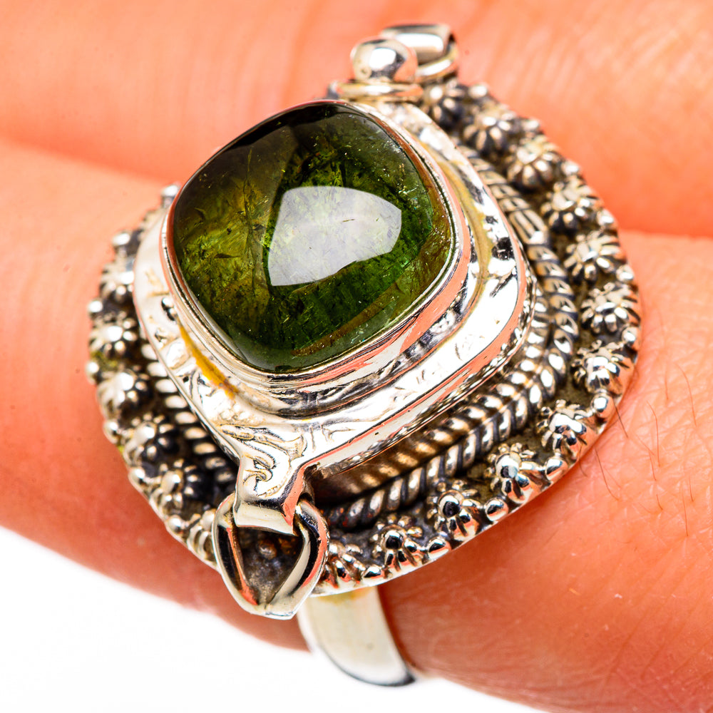 Green Tourmaline Rings handcrafted by Anasilvercos - RING98807