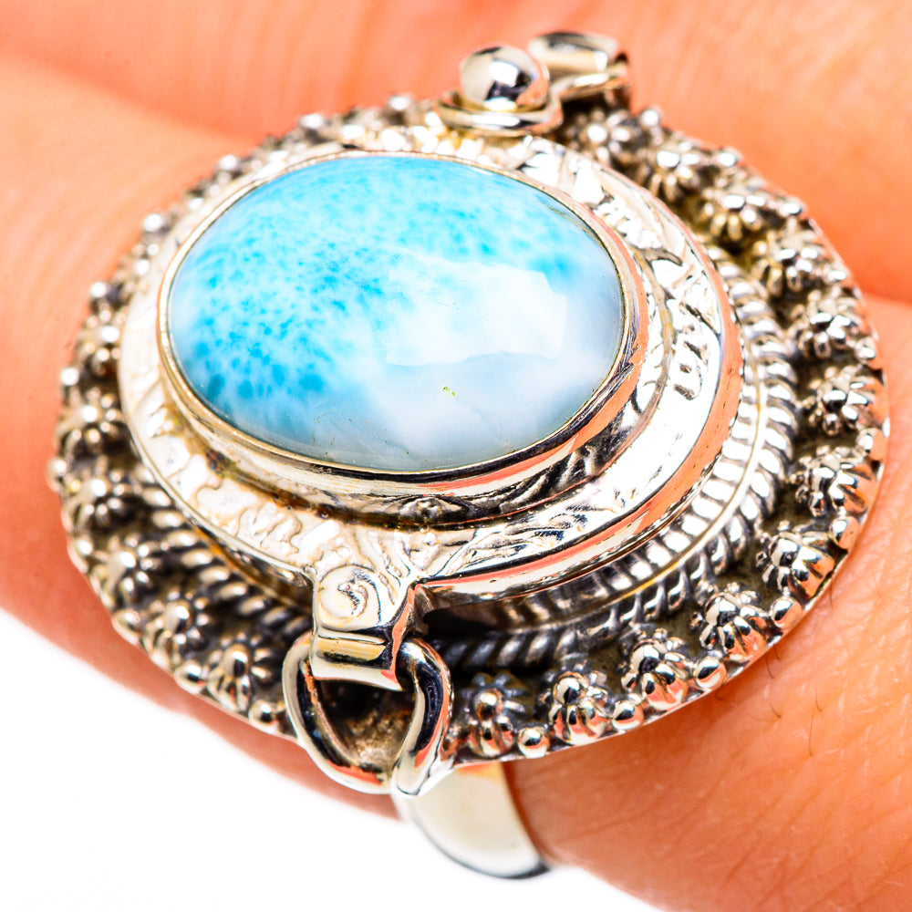 Larimar Rings handcrafted by Anasilvercos - RING98852