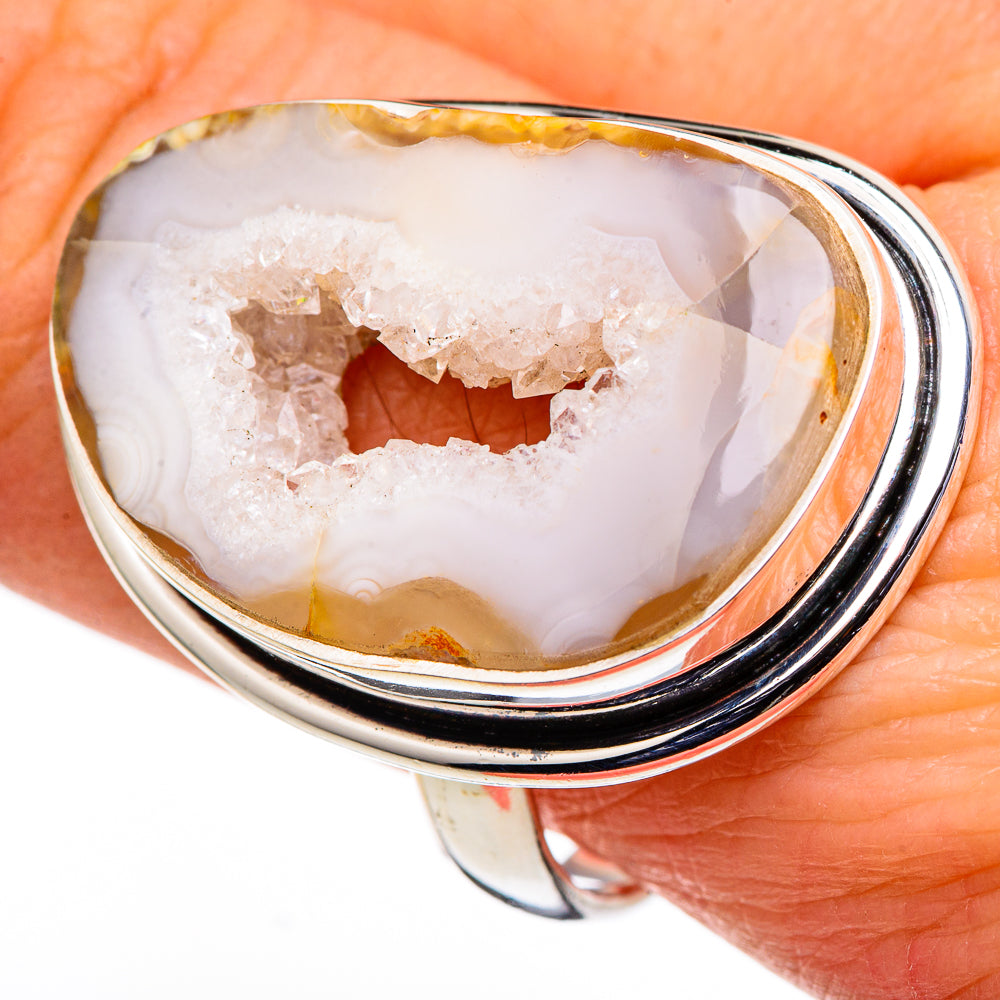 White Geode Slice Rings handcrafted by Anasilvercos - RING98881