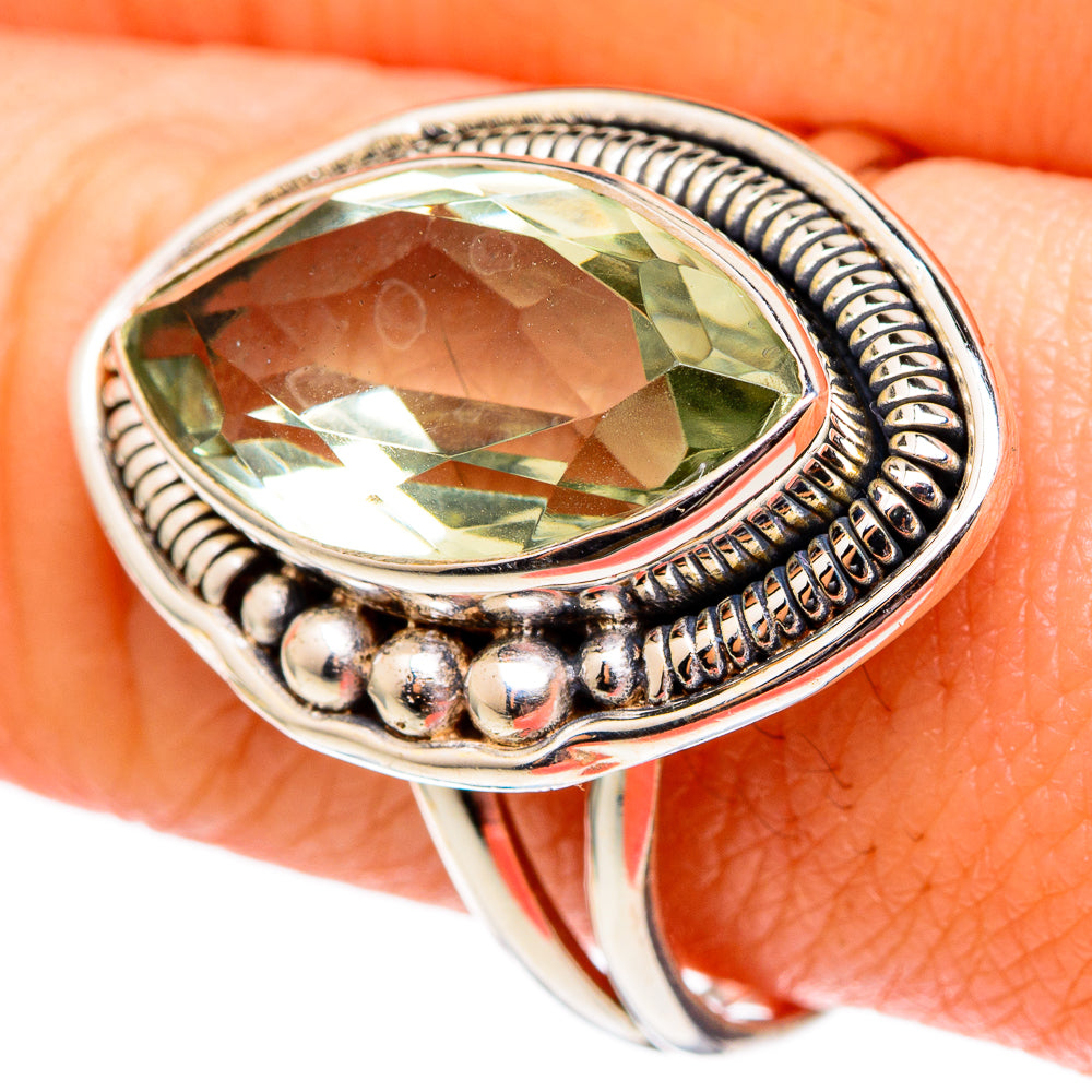 Green Amethyst Rings handcrafted by Anasilvercos - RING98915